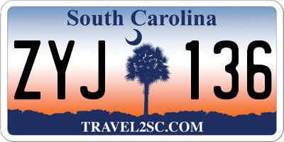 SC license plate ZYJ136