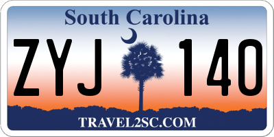 SC license plate ZYJ140