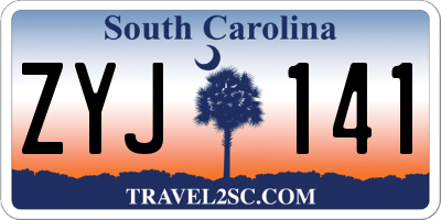 SC license plate ZYJ141