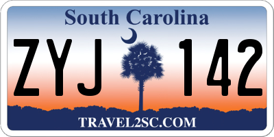 SC license plate ZYJ142