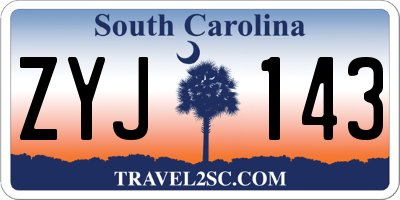 SC license plate ZYJ143