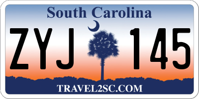 SC license plate ZYJ145