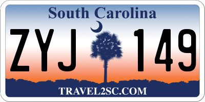 SC license plate ZYJ149