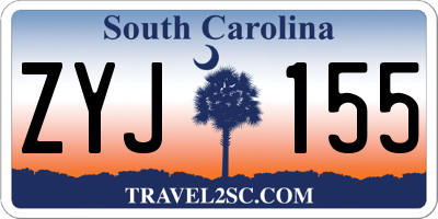 SC license plate ZYJ155