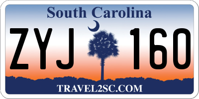 SC license plate ZYJ160