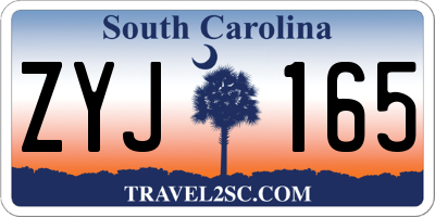 SC license plate ZYJ165