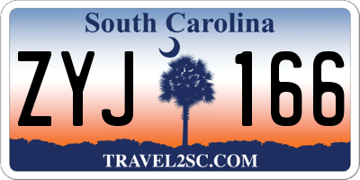 SC license plate ZYJ166