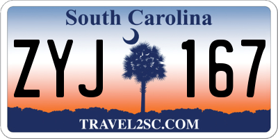 SC license plate ZYJ167