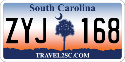 SC license plate ZYJ168