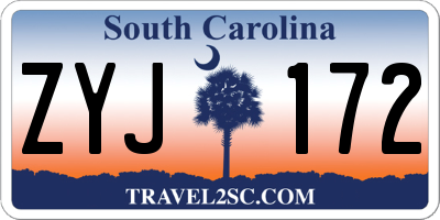 SC license plate ZYJ172