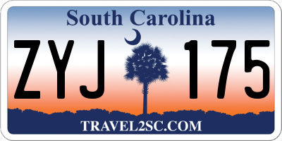 SC license plate ZYJ175