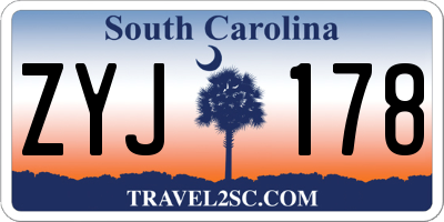SC license plate ZYJ178