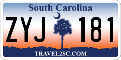 SC license plate ZYJ181
