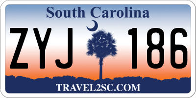SC license plate ZYJ186