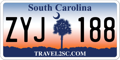 SC license plate ZYJ188
