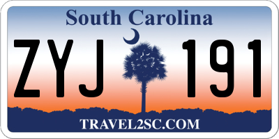 SC license plate ZYJ191