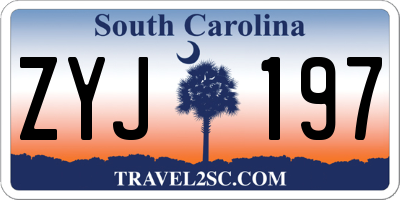 SC license plate ZYJ197