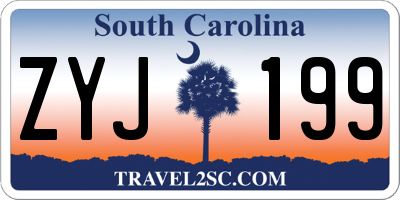 SC license plate ZYJ199