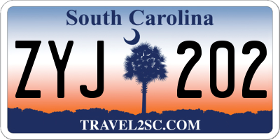 SC license plate ZYJ202
