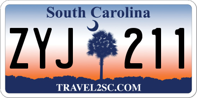 SC license plate ZYJ211