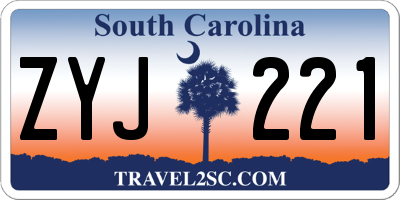 SC license plate ZYJ221