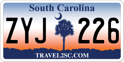 SC license plate ZYJ226