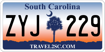 SC license plate ZYJ229