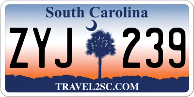 SC license plate ZYJ239
