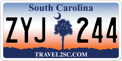 SC license plate ZYJ244
