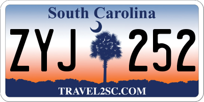 SC license plate ZYJ252