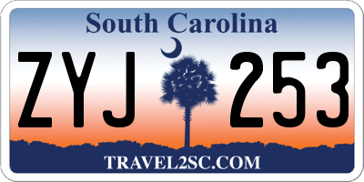 SC license plate ZYJ253