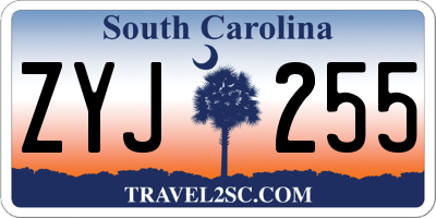 SC license plate ZYJ255