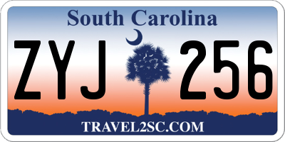 SC license plate ZYJ256