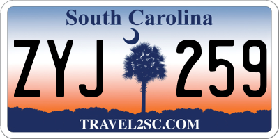 SC license plate ZYJ259
