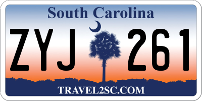 SC license plate ZYJ261