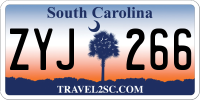 SC license plate ZYJ266