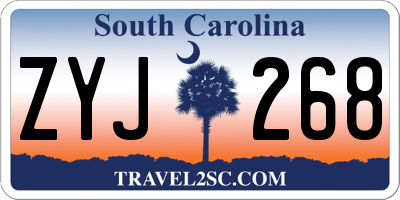 SC license plate ZYJ268