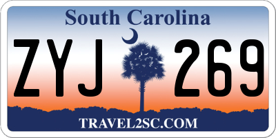 SC license plate ZYJ269