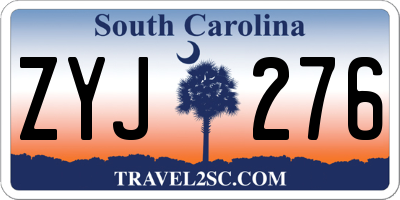 SC license plate ZYJ276