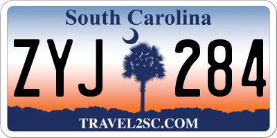 SC license plate ZYJ284