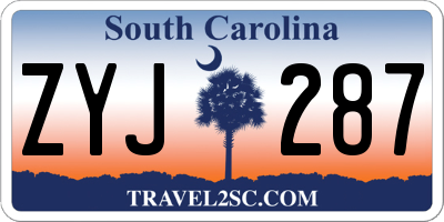 SC license plate ZYJ287