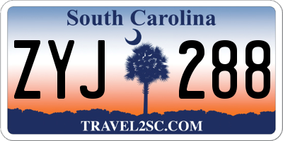 SC license plate ZYJ288