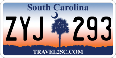 SC license plate ZYJ293