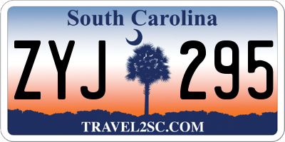 SC license plate ZYJ295