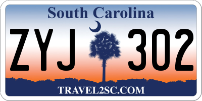 SC license plate ZYJ302