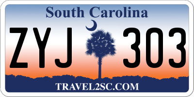 SC license plate ZYJ303