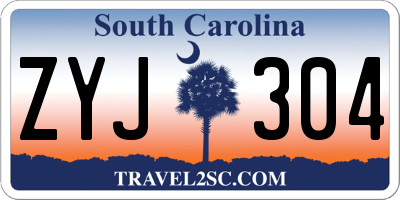 SC license plate ZYJ304