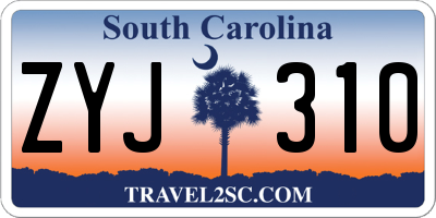 SC license plate ZYJ310