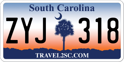 SC license plate ZYJ318