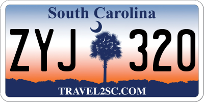 SC license plate ZYJ320